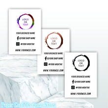 Tarjetas minimalistas personalizadas con la marca de su logotipo, tarjetas de agradecimiento para pedidos de redes sociales, Mini tarjetas de negocios cuadradas, tarjeta de presupuesto 2024 - compra barato