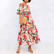 Women's 2022 Summer Floral Print sexy maxi Dress Runway Designer Sicilian Spaghetti Straps Sundress Holiday Bohemian Dress Long 2024 - buy cheap