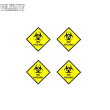 Volkrays-pegatina de advertencia para coche, señal de peligro biológico, accesorios de marca de advertencia, calcomanía reflectante de PVC para Kia Rio 4 Lancer Vw,10cm X 10cm, 4 Uds. 2024 - compra barato