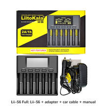 Liitokala Lii-S6 lii500s carregador de bateria para 18650 26650 21700 18350 aa aaa 3.7v/3.2v/1.2v/lítio nimh li-ion bateria 2024 - compre barato