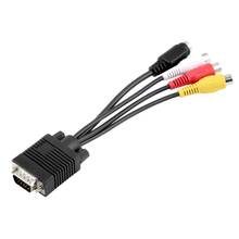 ¡Superventas! Cable convertidor VGA SVGA a S-VIDEO 3 RCA hembra, adaptador AV S-VIDEO, salida de TV Paquete 1 Polybag ONLENY 2024 - compra barato