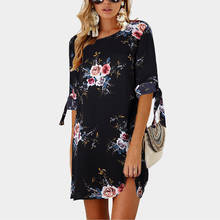 Summer Dress 2019 Women Floral Print Beach Chiffon Dress Casual Loose Mini Party Dress Boho Style Sundress Vestidos Plus Size 2024 - buy cheap