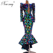 Sparkly Backless Party Dresses 2020 Long Mermaid Robes De Soiree Kaftan Middle East Prom Gowns Arabic Dubai Newest Evening Dress 2024 - buy cheap