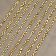 Haossaw-Accesorios de joyería, formas ovaladas, cadena de cobre, fabricación DIY, parte de collar, hecho a mano, accesorios y componentes de joyería, 1 m/lote 2024 - compra barato