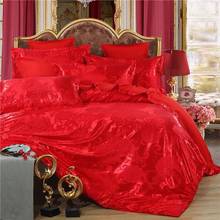 Роскошный Красный, подходит для свадьбы, постельное бельё наволочка пододеяльник, комплект для спальни, весеннее постельное белье для королевы 2024 - купить недорого