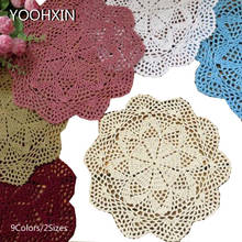 Handmade Round lace cotton table place mat cloth crochet placemat pad tea dish coaster cup mug doilies Wedding Christmas kitchen 2024 - buy cheap