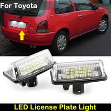 For Toyota Corolla E11 Crown S180 Starlet EP91 Vios Previa ACR50 GSR50  Car Rear white LED license plate light number plate lamp 2024 - buy cheap