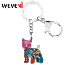 Брелок для ключей Weveni, с эмалью, с изображением собаки, в виде животных, ювелирные украшения для женщин, девочек, подростков, любителей домашних животных 2024 - купить недорого