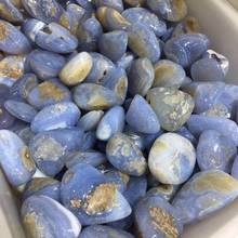 Blue Agate tumbled natural stones and minerals quartz crystals healing gemstones bonsais naturales reiki decoration 2024 - buy cheap