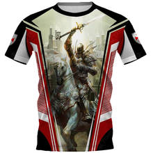 Camiseta estampa cavaleiro templar warrior 3d, camiseta feminina casual de manga curta para o verão, envio direto 10 2024 - compre barato
