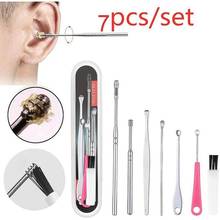 7pcs Portable Steel Ear Pick Cleaner Set Ear Curette Tools Ear Cleaning Tool Digging Earpick Cleaner Ear Spoon 2024 - buy cheap