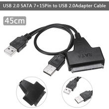 Adaptador sata usb 3.0 para 22 pinos, suporte para cabo sata de 2.5 polegadas, disco rígido ssd hdd externo duplo usb sata 2024 - compre barato