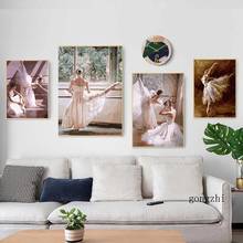 Vintage Dancing Girl Canvas Painting Elegant Ballet Wall Art Posters and Prints Oil Painting for Nordic Living Room Home Decor 2024 - buy cheap