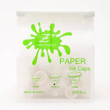 EZ ECO Friendly Paper Ink Caps Waterproof Recyclable Small Medium Tattoo & Permanent Makeup Pigment Ink Cups 200pcs/bag 2024 - buy cheap
