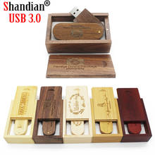 SHANDIAN USB 3.0 Wooden USB+box USB Flash Drive pendrive 4GB 16GB 32GB 64GB Memory stick photography wedding gift 1PCS free logo 2024 - buy cheap