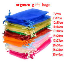 Hot sales 50pcs Drawstring Organza Bags Jewelry Pouches Wedding Christmas Party Gift Bags Display Storage Bags 5z 2024 - buy cheap