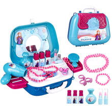 Conjunto de brinquedos e maquiagem com luz de led, frozen, 2 princesas, elsa e anna, para crianças, cosméticos e brinquedos de fantasia 2024 - compre barato