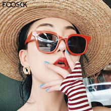 FOOSCK-gafas de sol cuadradas para mujer, lentes de sol cuadradas de diseño clásico, de lujo, Retro, UV400 2024 - compra barato