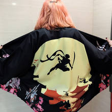 Quimono feminino japonês samurai roupas de fantasia yukata haori feminino obi japonês streetwear kimono cardigan cosplay ff2000 2024 - compre barato