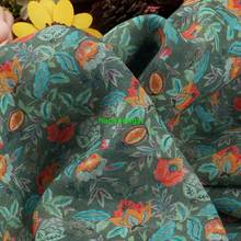 High quality spring and summer pure ramie printed fabric, loose dress abstract printed apparel fabric 2024 - buy cheap