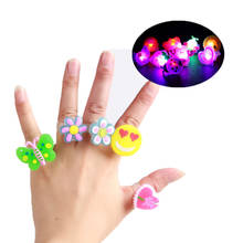 5pcs Random Cartoon Rings Luminous Toys for Baby Girls Led Flashing Finger Ring Kids Glowing Toys Birthday Gift 2024 - buy cheap