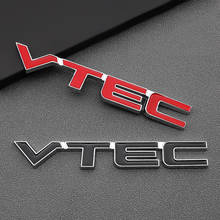 Emblema vtec em metal para honda civic, acessórios automotivos, emblema em metal 3d vtec adesivo traseiro para honda civic accord odyssey spirior crv 2024 - compre barato