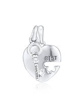 Подлинное 925 пробы Серебряное ожерелье с подвеской в виде сердца и ключа, подходит для браслета Pandora, женское ювелирное изделие 2024 - купить недорого