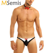 Mens Tuxedo Lingerie Butler Waiter Suit Gay Underwear Thong Role Play Costume for Men Halloween Erotic Jockstrap Pouch Panties 2024 - buy cheap