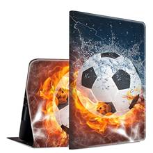 Funda Apple iPad 10,2 "7th 2019, funda Folio de cuero PU soporte ajustable, funda protectora inteligente para Auto Wake/Sleep-fútbol en llamas 2024 - compra barato