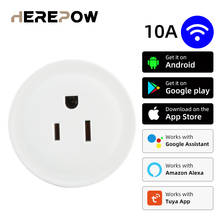 Herepow Smart Plug WiFi Socket  US10A Power Monitor Timing Function Tuya SmartLife APP Control Works With Alexa Google Assistant 2024 - buy cheap