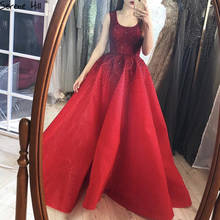 Vestido de festa formal sem mangas e sexy, vestido de noite com cristais vermelhos, estilo dubai, sexy, de luxo, 2020, cla70232 2024 - compre barato