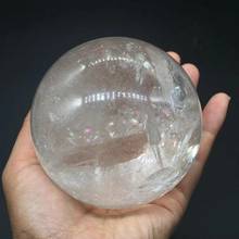 Mokagy esfera de quartzo natural, esfera branca transparente para cura de fengshui 70mm-80mm 1 peça 2024 - compre barato