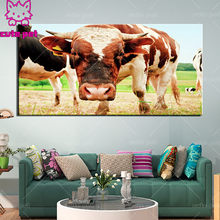 Taladro redondo bordado ganado Países Bajos pradera diamante pintura completo cuentas cuadradas mosaico diamante leche vaca animal decoración grande 2024 - compra barato