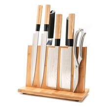 Soporte magnético para cuchillos con imán potente, bloque grande de madera de bambú sin cuchillos, bloque Universal de cuchillos de doble cara 2024 - compra barato