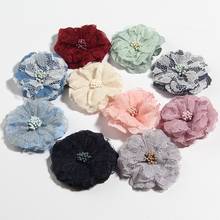 120PCS 5.5CM 2.1" High Quality Fabric Artificial Lace Flower For Hair Accessories Chiffon Flowers Bouquet For Headband Wedding 2024 - buy cheap