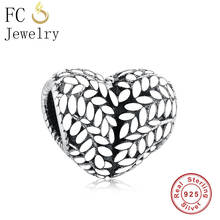 FC Jewelry Fit Original Brand Charm Bracelet 925 Sterling Silver Branch Two Halves Wheat Rice Make Angel Wing Bead Berloque 2024 - buy cheap