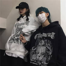 Women Men Oversize Punk Hoodies Couple Anime Cartoon Hip Hop Hooded Sweatshirts Goth Jacket Femme Tops Male Females Pullovers 2024 - buy cheap