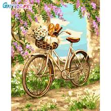 Gatyztory Framed Flower Bike Painting By Numbers Coloring By Numbers Acrylic Paints Set Canvas Painting Art Home Decor 2024 - buy cheap