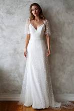 Белые свадебные платья трапециевидной формы Vestido De Noiva 2021 элегантный Дубай ювелирные в арабском стиле свадебные платья 2024 - купить недорого