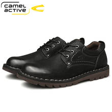 Camel ativo novos sapatos casuais masculinos de couro genuíno outono negócios casamento selvagem retro macio esfrega couro sapatos masculinos 2024 - compre barato