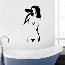 Art Drinking Beer Naked Sexy Woman Adult Wall Stickers Vinyl Art Decals Living Room Bedroom Vinyl Art Decal Wallpoof CX1006 2024 - buy cheap