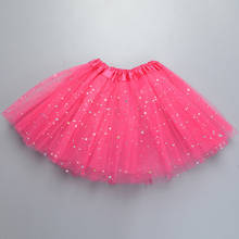 Falda de tutú de baile con purpurina y lentejuelas para niña, falda de tul de 3 capas para niño pequeño, falda de gasa rosa roja, 2020 2024 - compra barato
