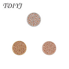 TDIYJ Newest Zinc Alloy 33MM Champagne Crystal Coin Disc for Frame Coin Holder Necklace 1Pcs/lot 2024 - buy cheap
