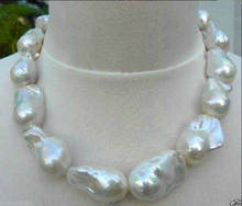 Collar de perlas barrocas blancas del Mar del Sur natural AAA, tamaño grande, 18 pulgadas, AAA 2024 - compra barato