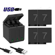 Cargador de batería para GoPro Hero 7, caja de carga y almacenamiento, color negro 2024 - compra barato