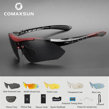 Comaxsun óculos de sol profissional para ciclismo, óculos de sol polarizados com 5 lentes tr90 para esportes ao ar livre óculos de sol para bicicleta uv 400 2 estilos 2024 - compre barato