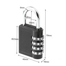 80*43*14mm Heavy Duty 4 Dial Digit Combination Lock Weatherproof Security Padlock Outdoor Gym Safely Code Lock Black 2024 - buy cheap