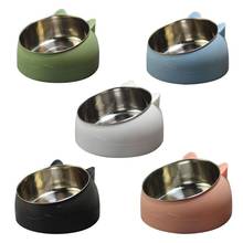 Stainless Steel Cat Dog Food Bowl 15°Slanted Non-slip Pet Utensils Puppy Feeding Container Supplies 2024 - buy cheap