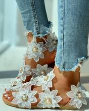 Women Sandals Boho Style Summer Shoes For Women Flat Sandals Beach Shoes 2020 Flowers Flip Flops 2024 - buy cheap