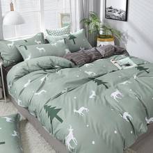 Fashion Christmas Bedding Set Sheet Duvet Cover Pillowcase 3/4pcs Combination Green Tree Flower Pink Heart Bed Cover Bed Linen 2024 - buy cheap